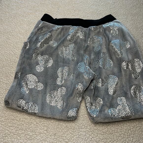 Disney Silver Sequin Mickey Jogger Sleep Pants Medium - Picture 8 of 12